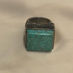 Andrew Valdez Handmade Sterling Silver and Turquoise Ring